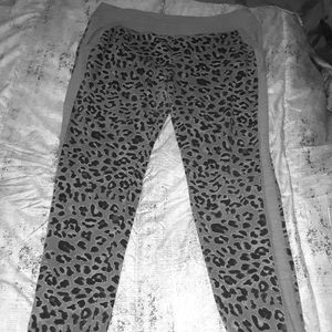 Gray Leopard print sweatpants
